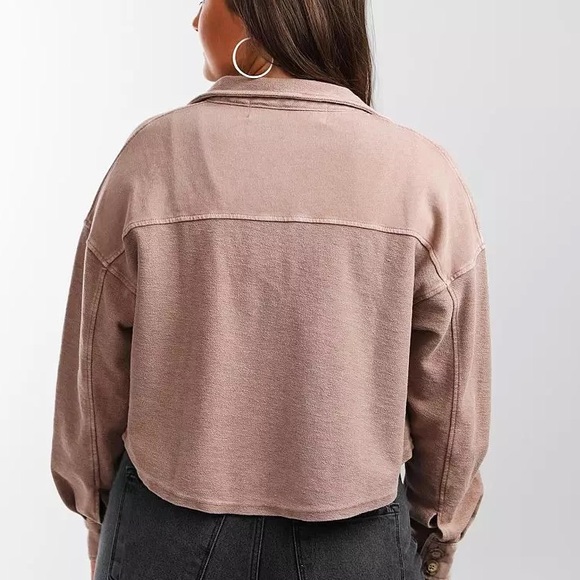 Oak & Trellis Reverse French Terry Shacket - Picture 2 of 13